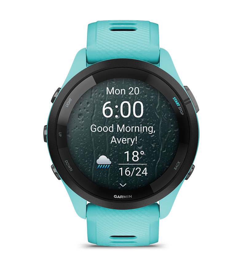 Умные часы Garmin Forerunner 265 черные с черно-серым ремешком